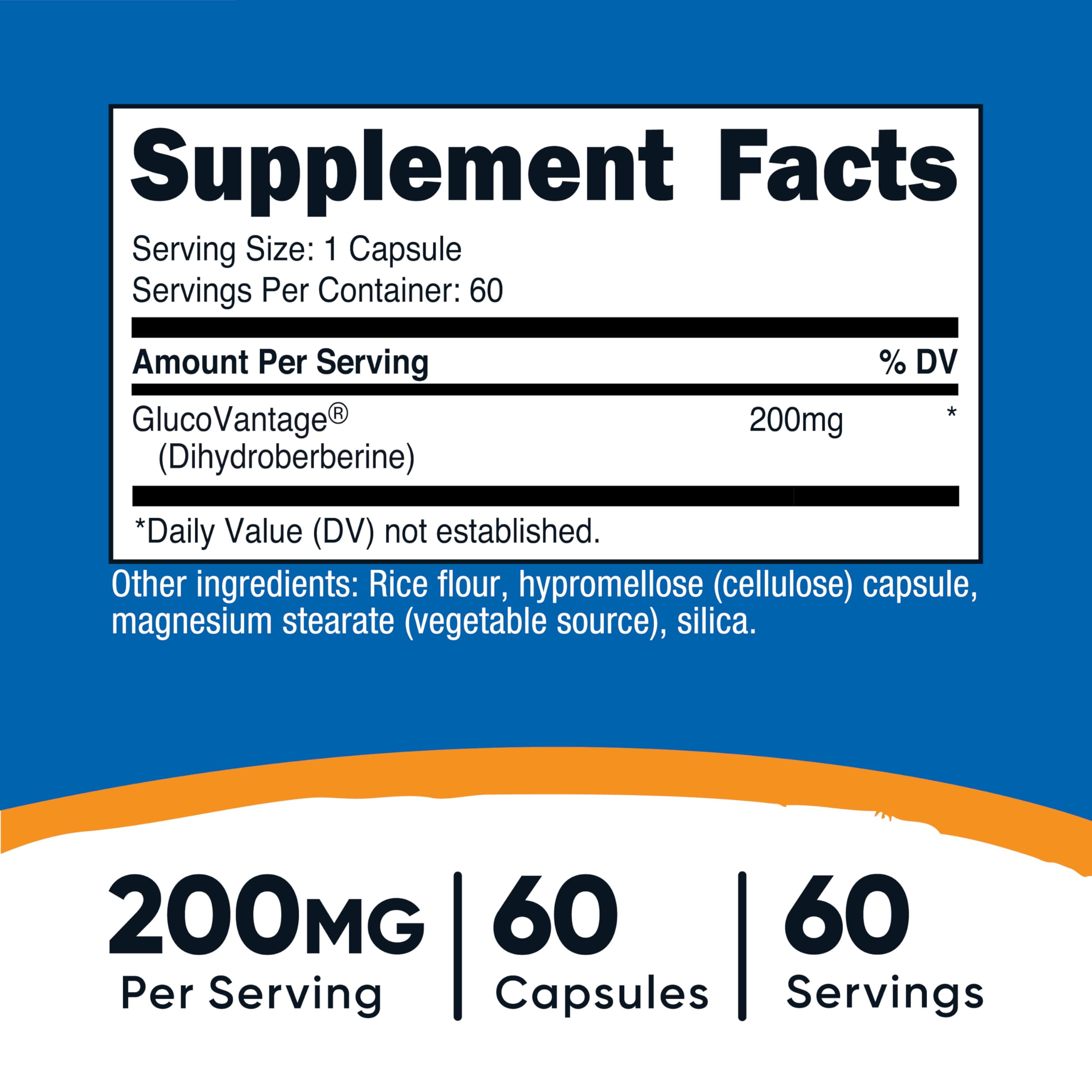 Nutricost Dihydroberberine capsules label highlights quality and ingredients.