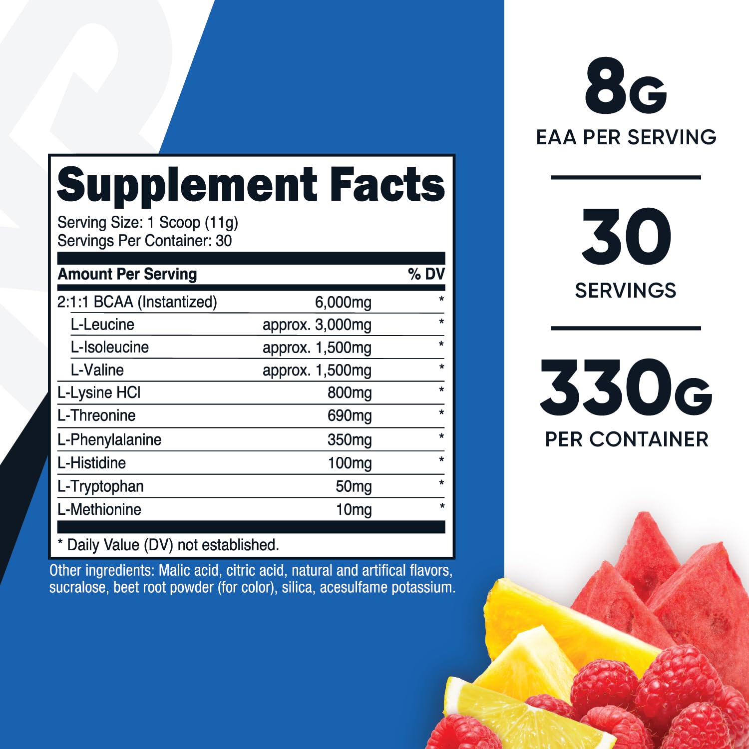 Nutricost EAA Powder Fruit Punch glass showing ready to mix post workout drink