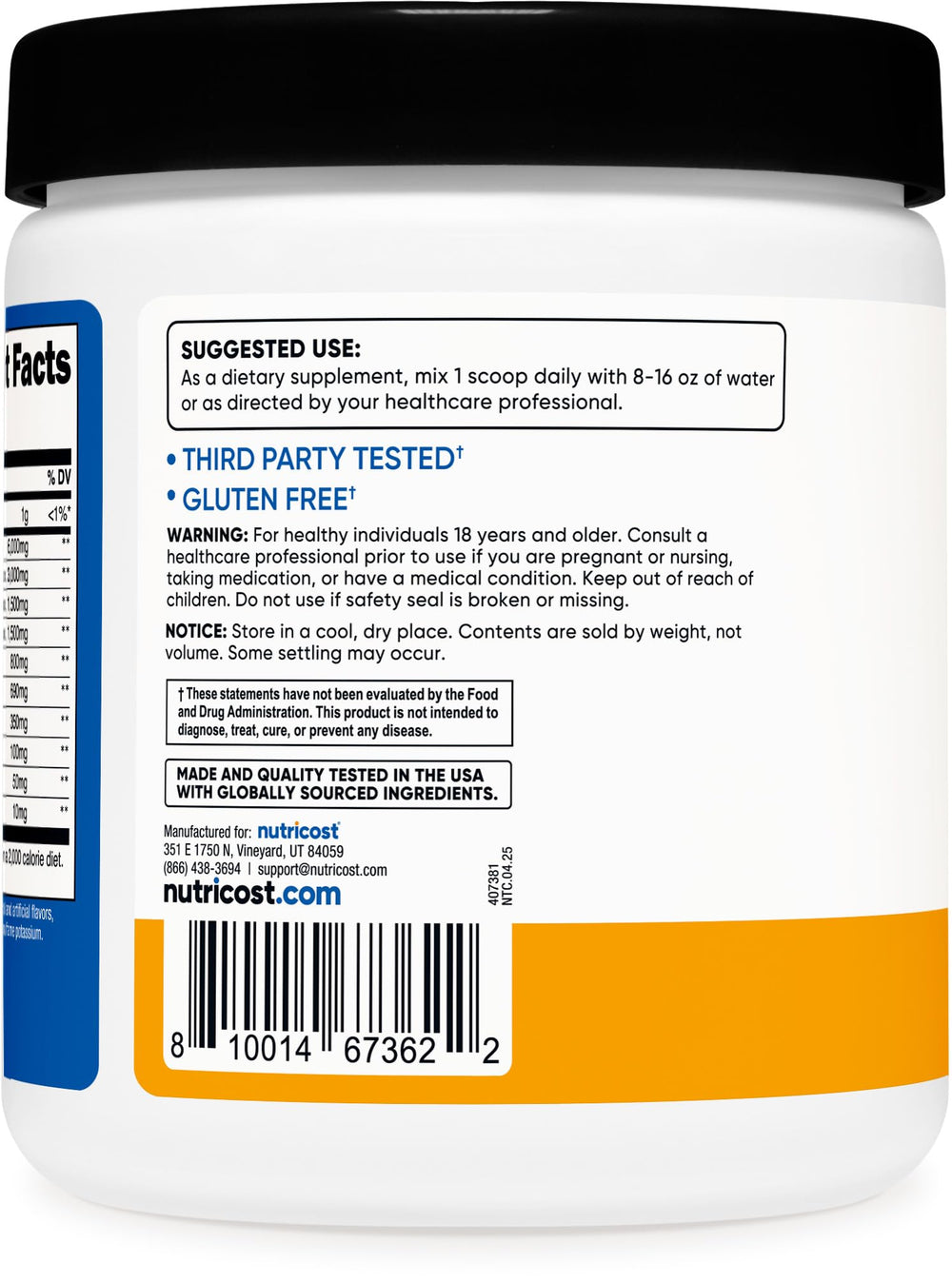 Nutricost EAA Powder Pog being poured, quick mix after workouts.