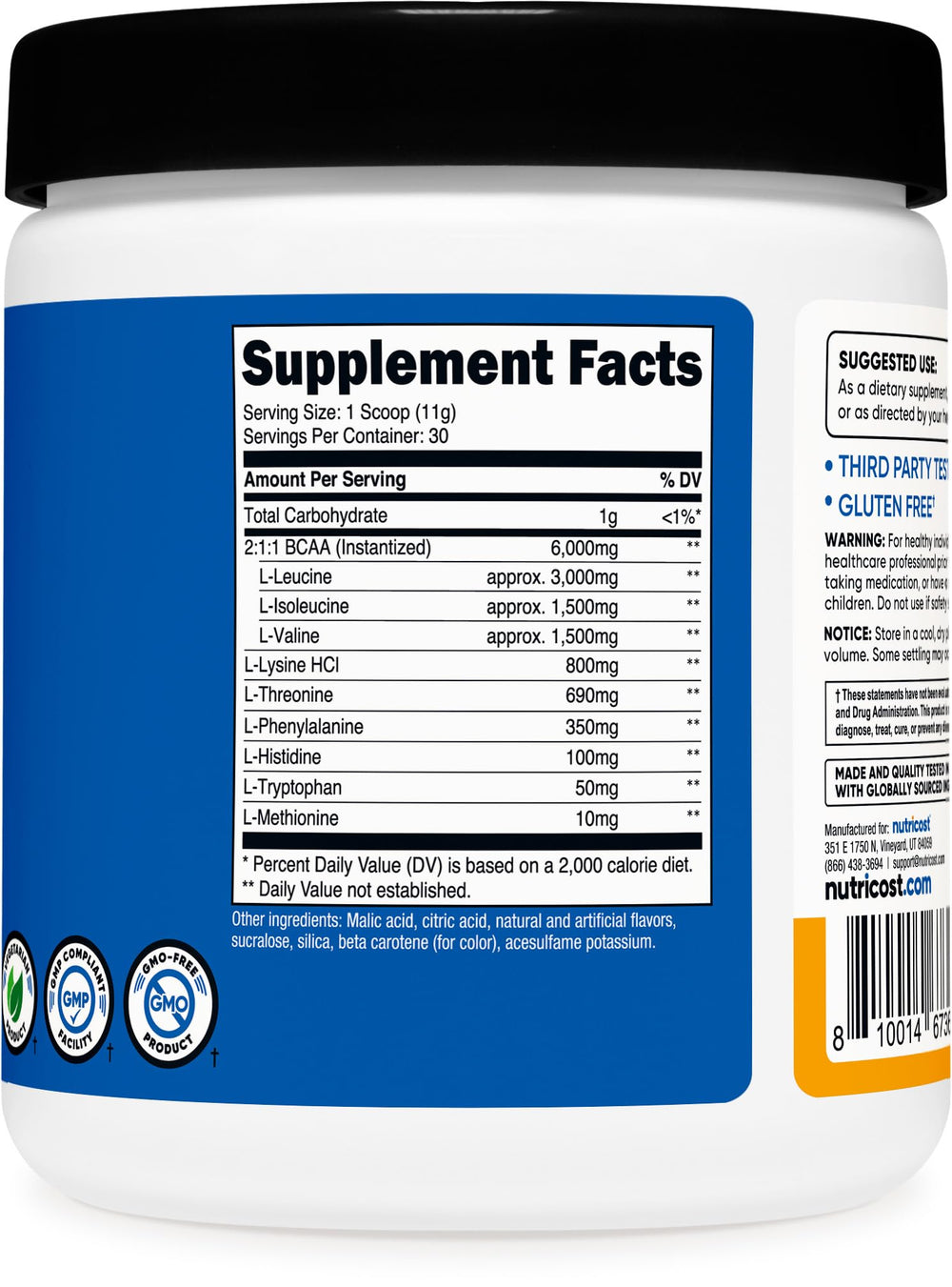 Nutricost EAA Powder Pog texture close-up, high-quality powder for smooth blends.