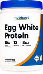 Nutricost egg white protein bottle showing a clean, high quality protein option for shakes