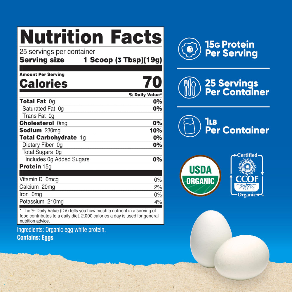 Nutricost Egg White Protein Powder poured into a shaker for easy mixing.
