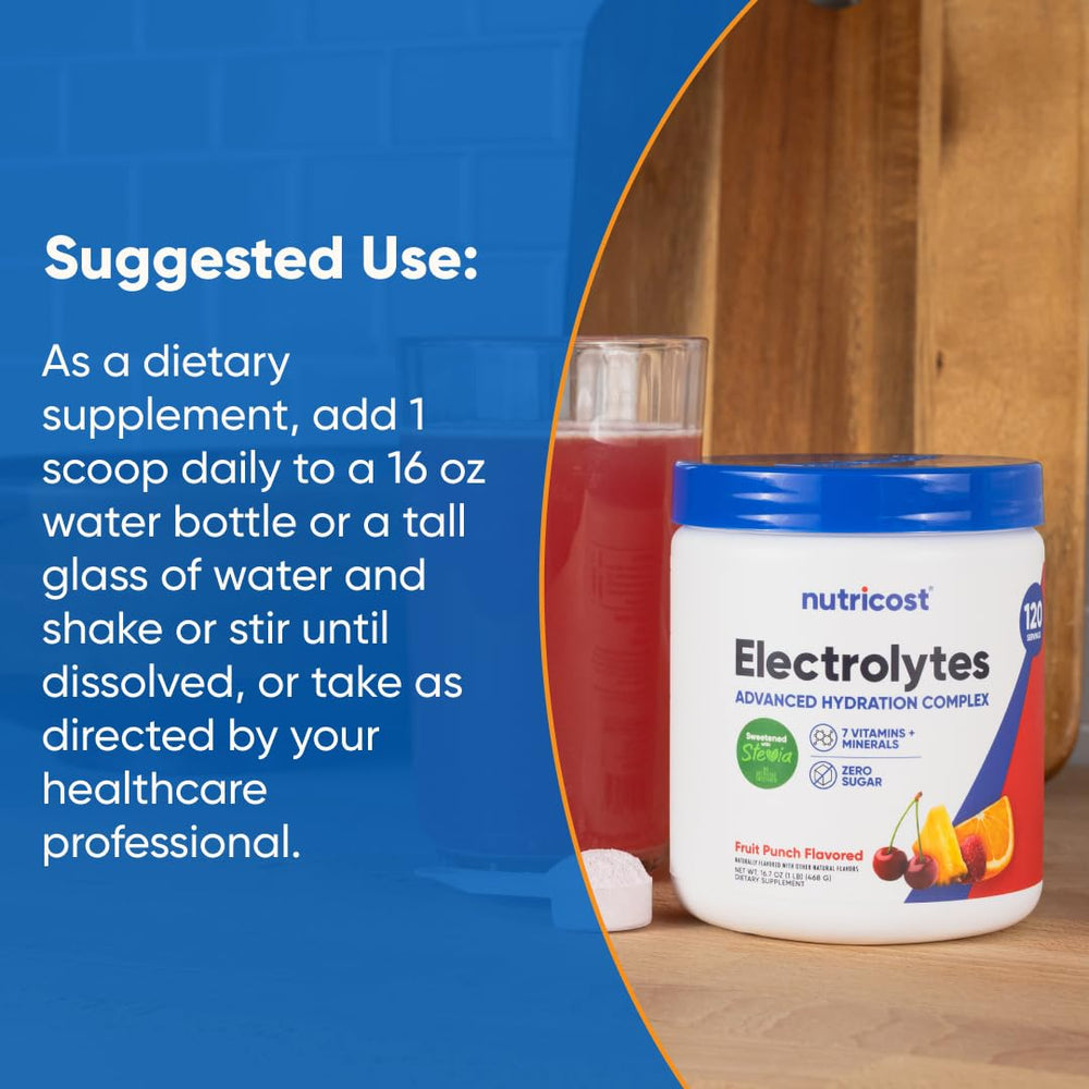 Nutricost electrolyte complex powder travel bottle for on the go hydration