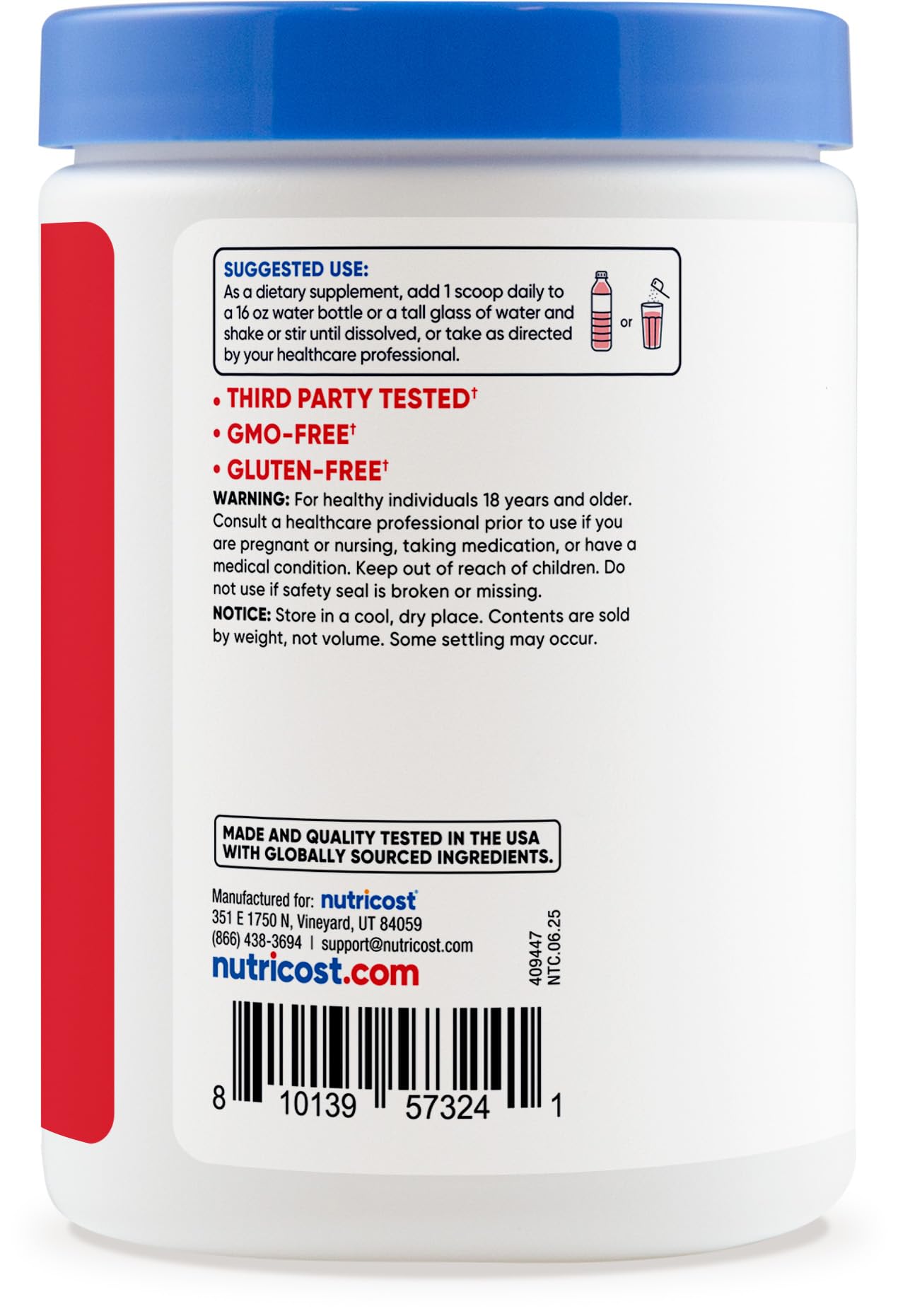 Nutricost Electrolyte Complex Powder ready to dissolve in water for hydration.