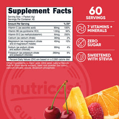 Nutricost Electrolytes Complex fruit punch dissolving in water for quick refreshment.