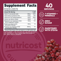 Nutricost Electrolytes Complex grape bottle for daily hydration and flavor.