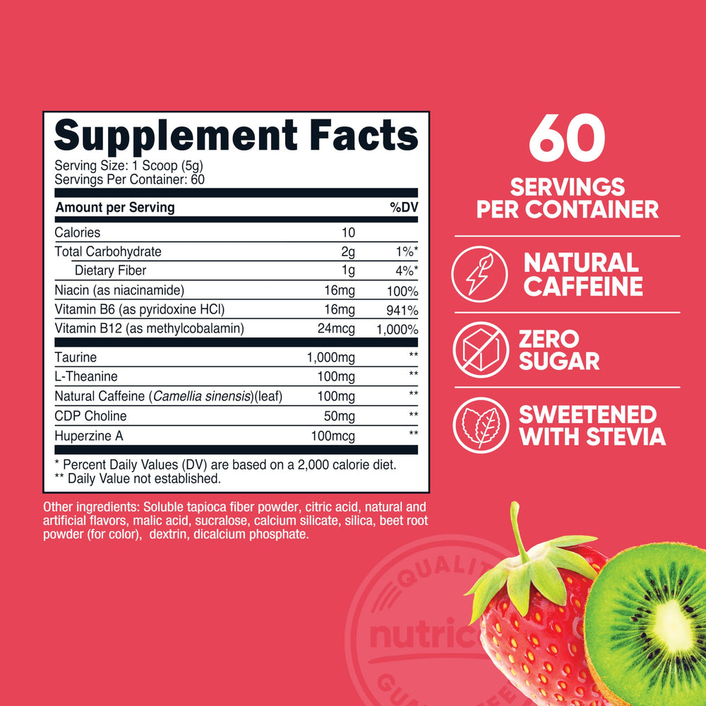 Nutricost Energy Complex bottle side view highlighting gluten-free formula