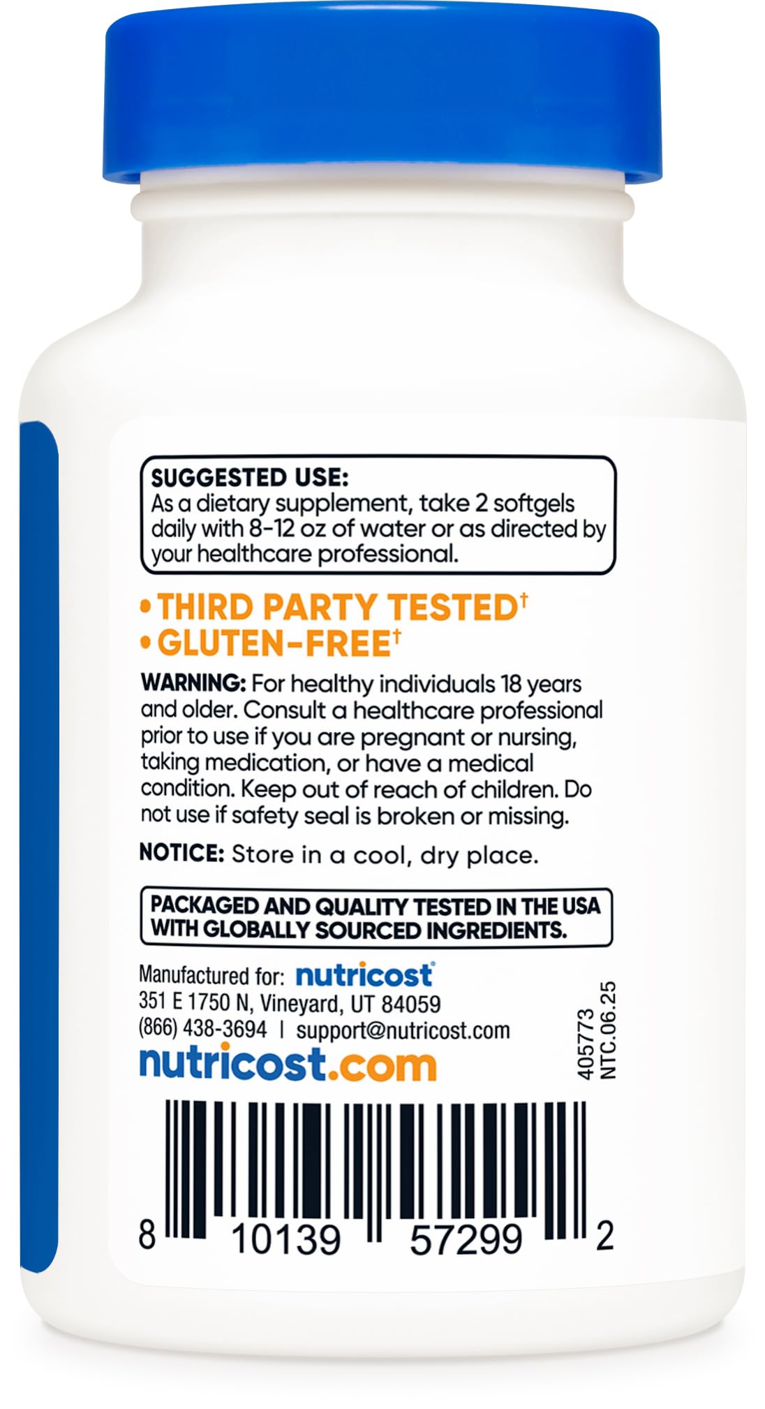 Nutricost Krill Oil with EPA and DHA for balanced daily nutrition.