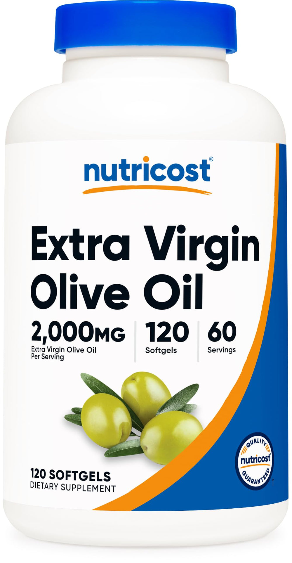 Nutricost olive oil bottle shown as convenient daily source of healthy fats