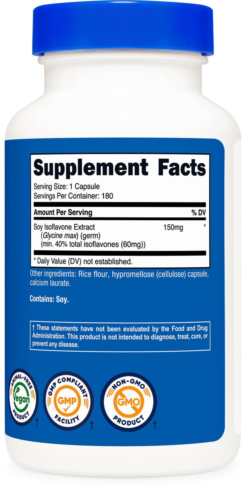 Nutricost GMP and FDA registered facility badge signifying quality production.