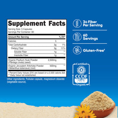 Nutricost Fiber Capsules organic psyllium husk close-up for natural fiber source.