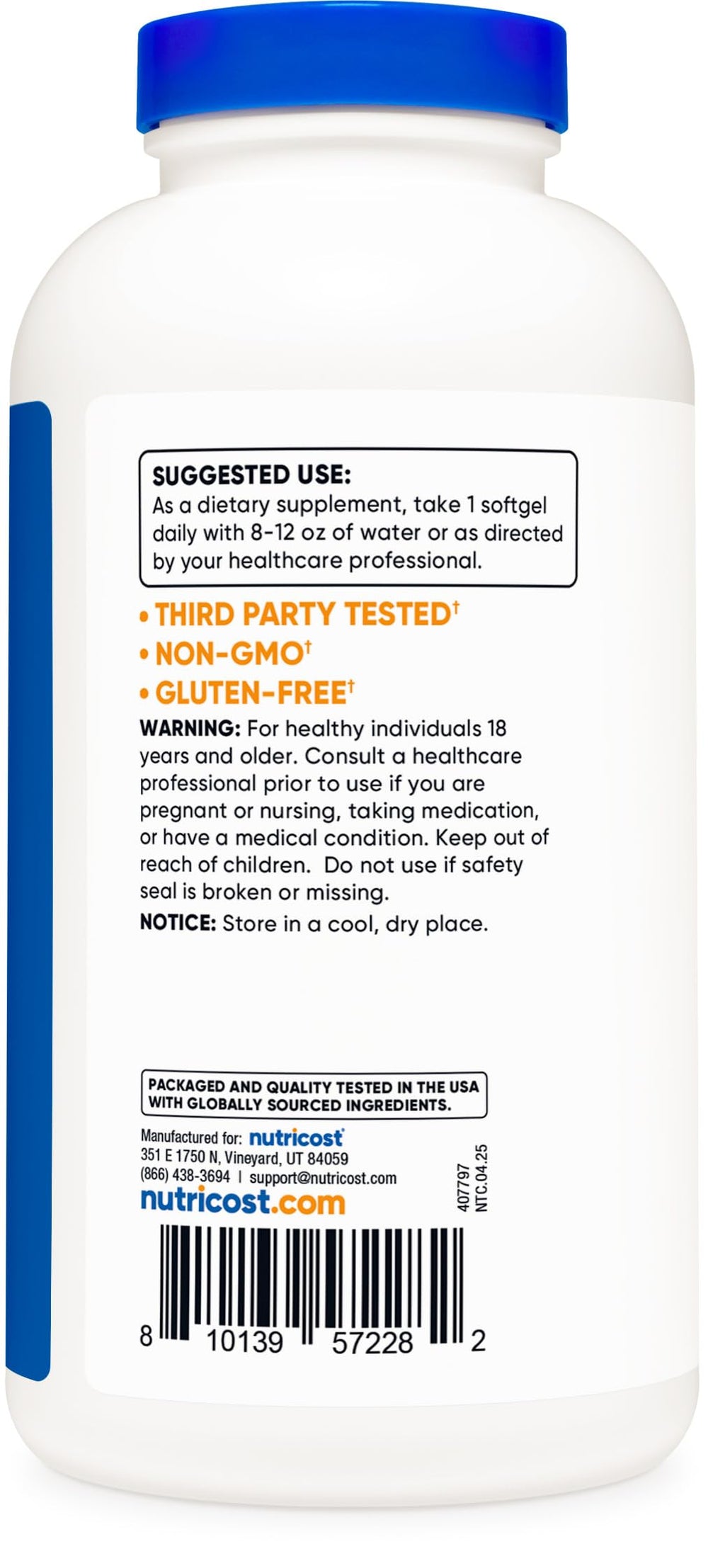 Nutricost softgels in daily-use scene, ideal for easy omega-3 supplementation