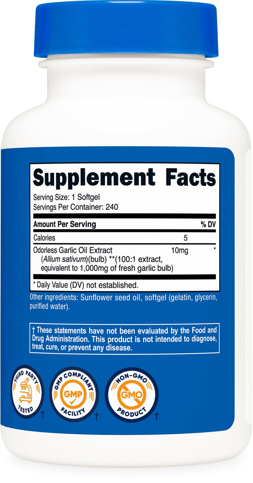 Nutricost Garlic facility: NSF GMP FDA certified quality