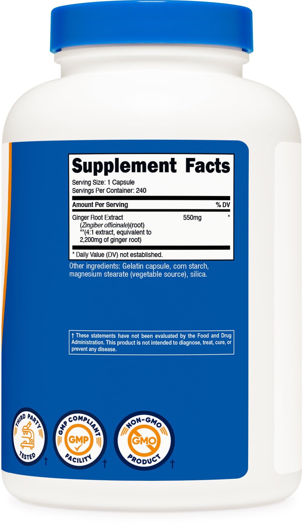 Nutricost ingredient panel emphasizes gluten-free, non-GMO formula