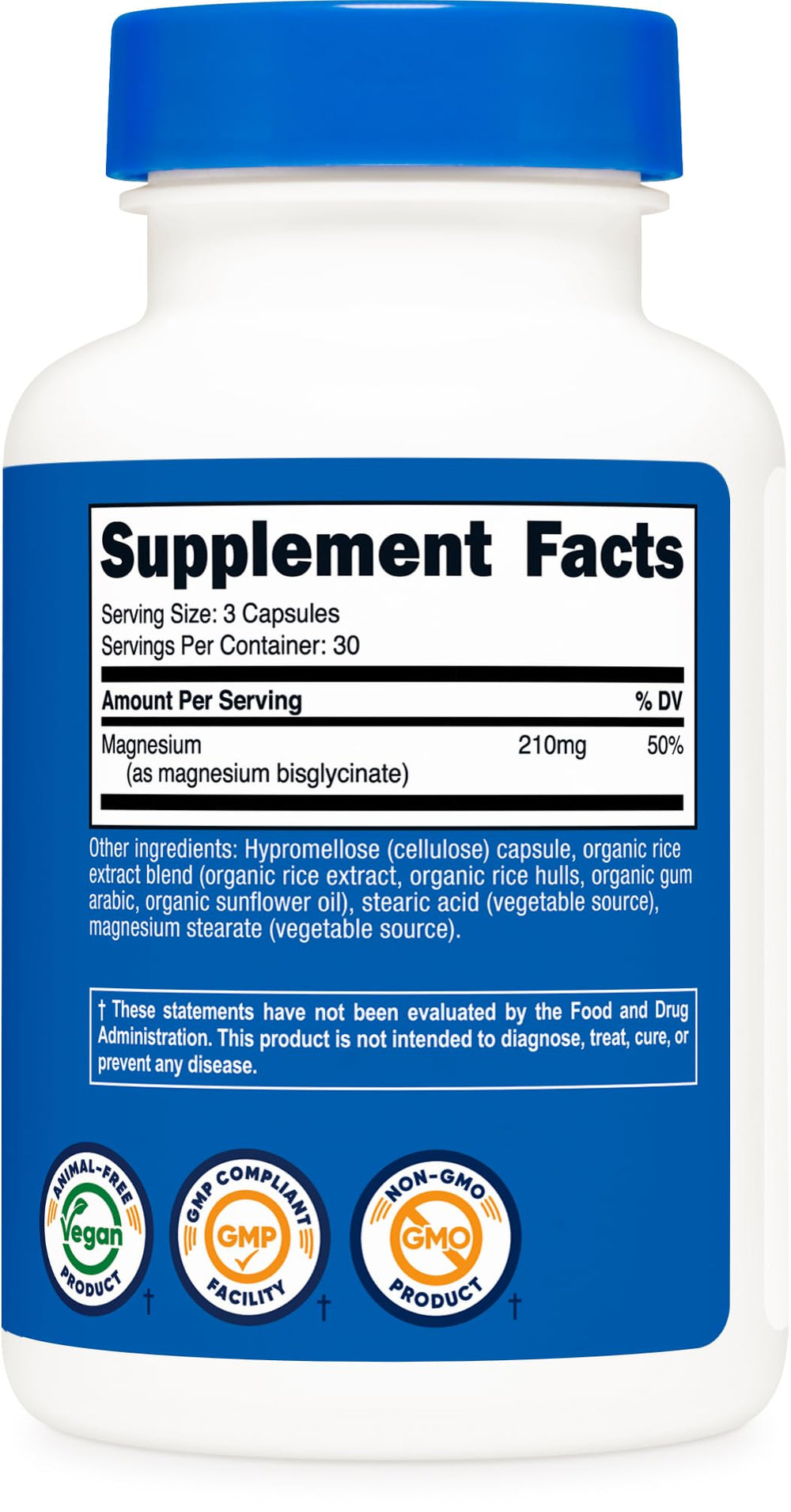 Nutricost Magnesium Glycinate produced in a GMP-certified facility.