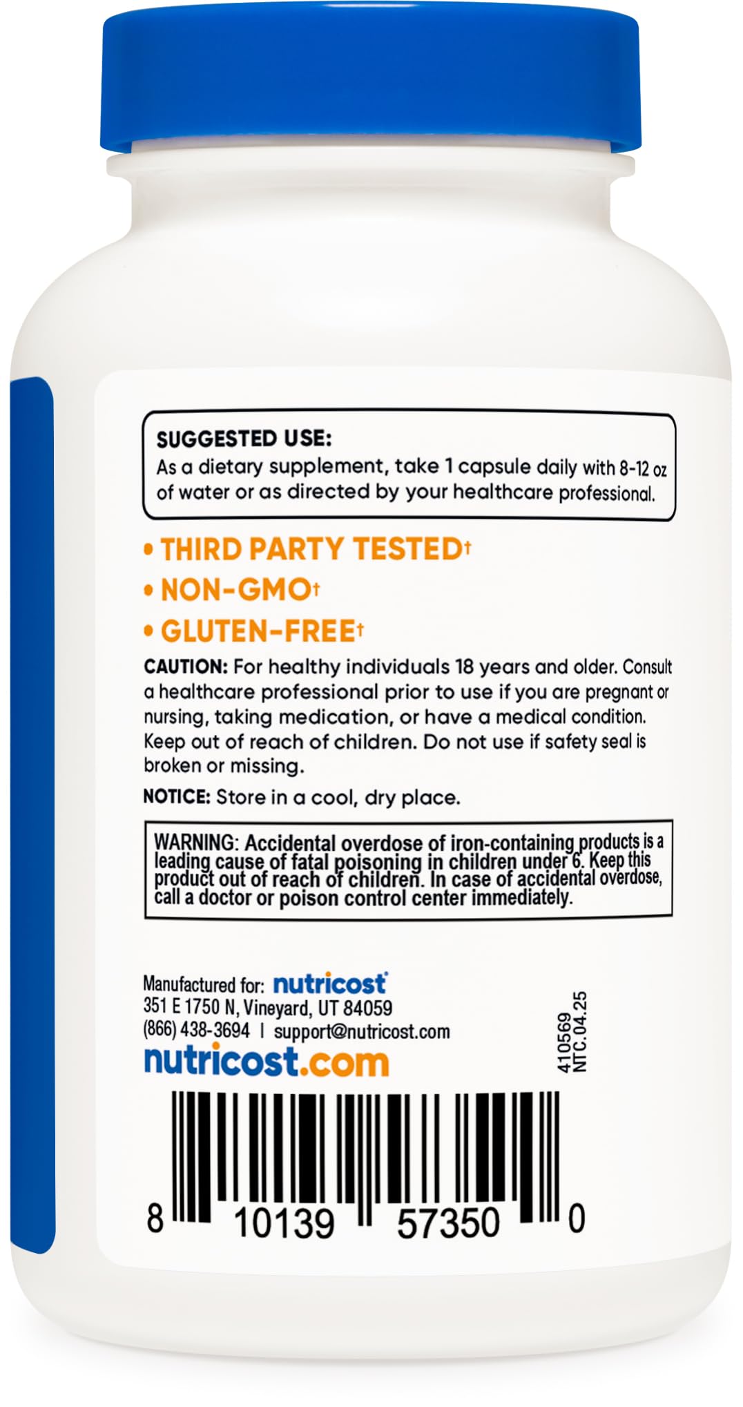 Nutricost GMP-certified facility seal indicating quality manufacturing standards