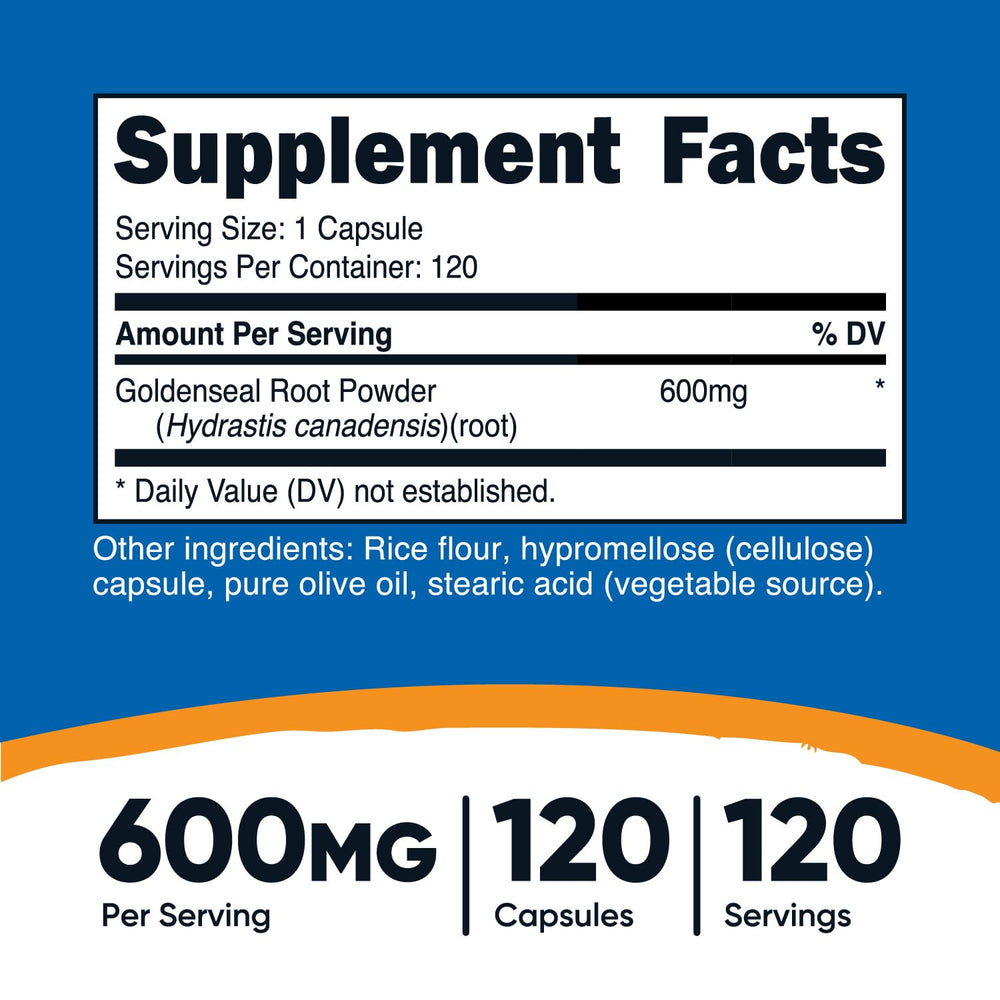 Nutricost Goldenseal Root capsules pack for daily use