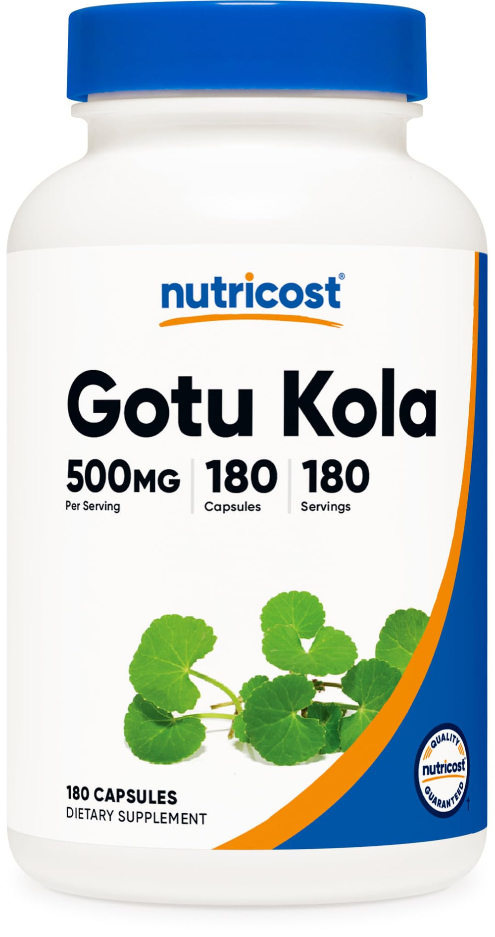 Nutricost Gotu Kola bottle with 180 vegetarian capsules for daily wellness