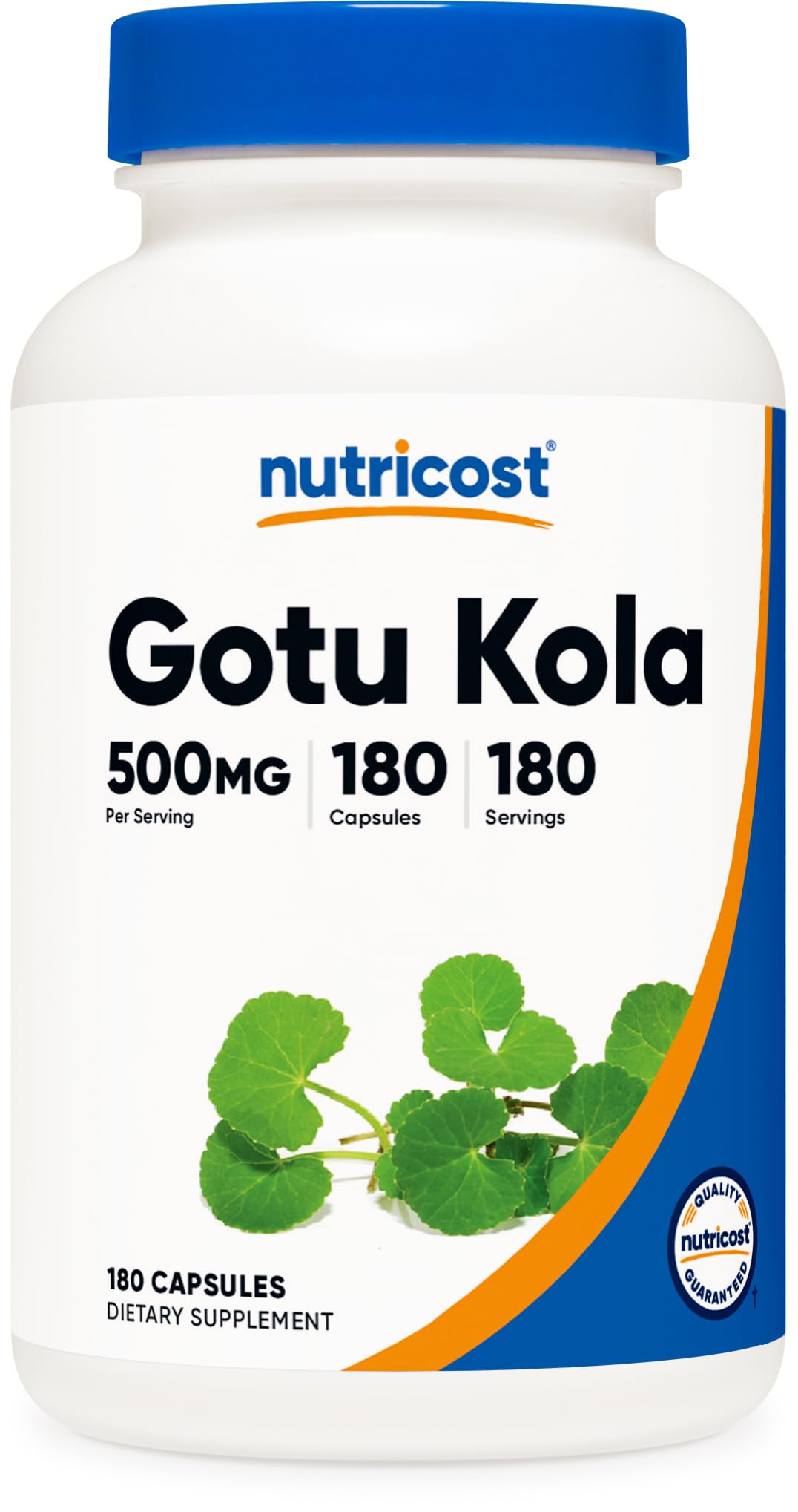 Nutricost Gotu Kola bottle with 180 vegetarian capsules for daily wellness
