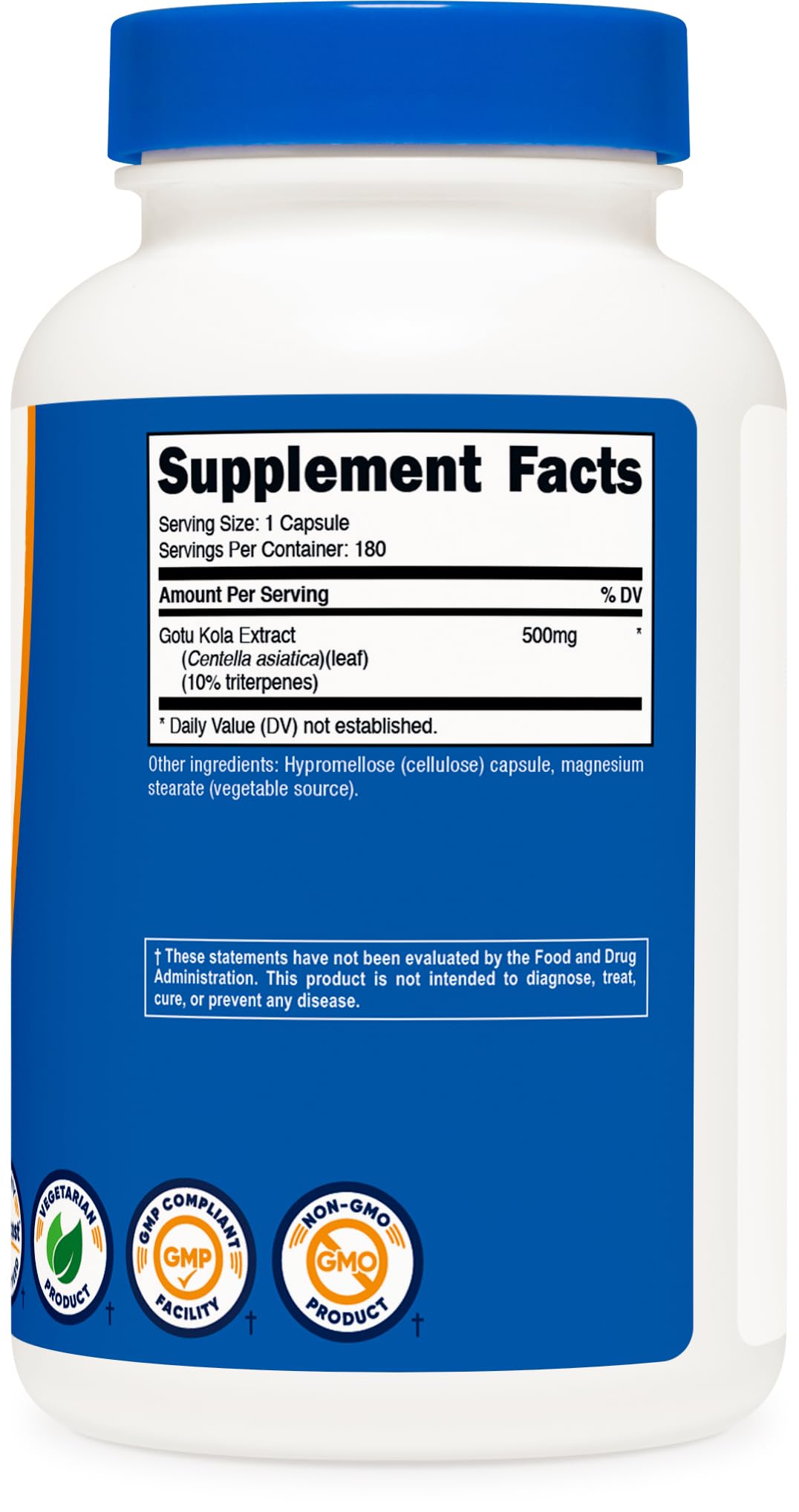 Nutricost Gotu Kola packaging highlights vegetarian-friendly formula