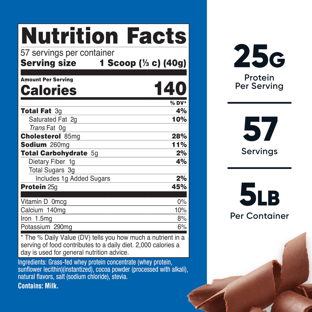Nutricost Grass-Fed Whey Concentrate Chocolate shaker highlights convenient on-the-go protein
