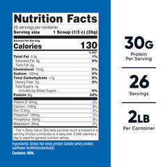 Nutricost grass-fed whey isolate scoop demonstrates unflavored versatility for recipes