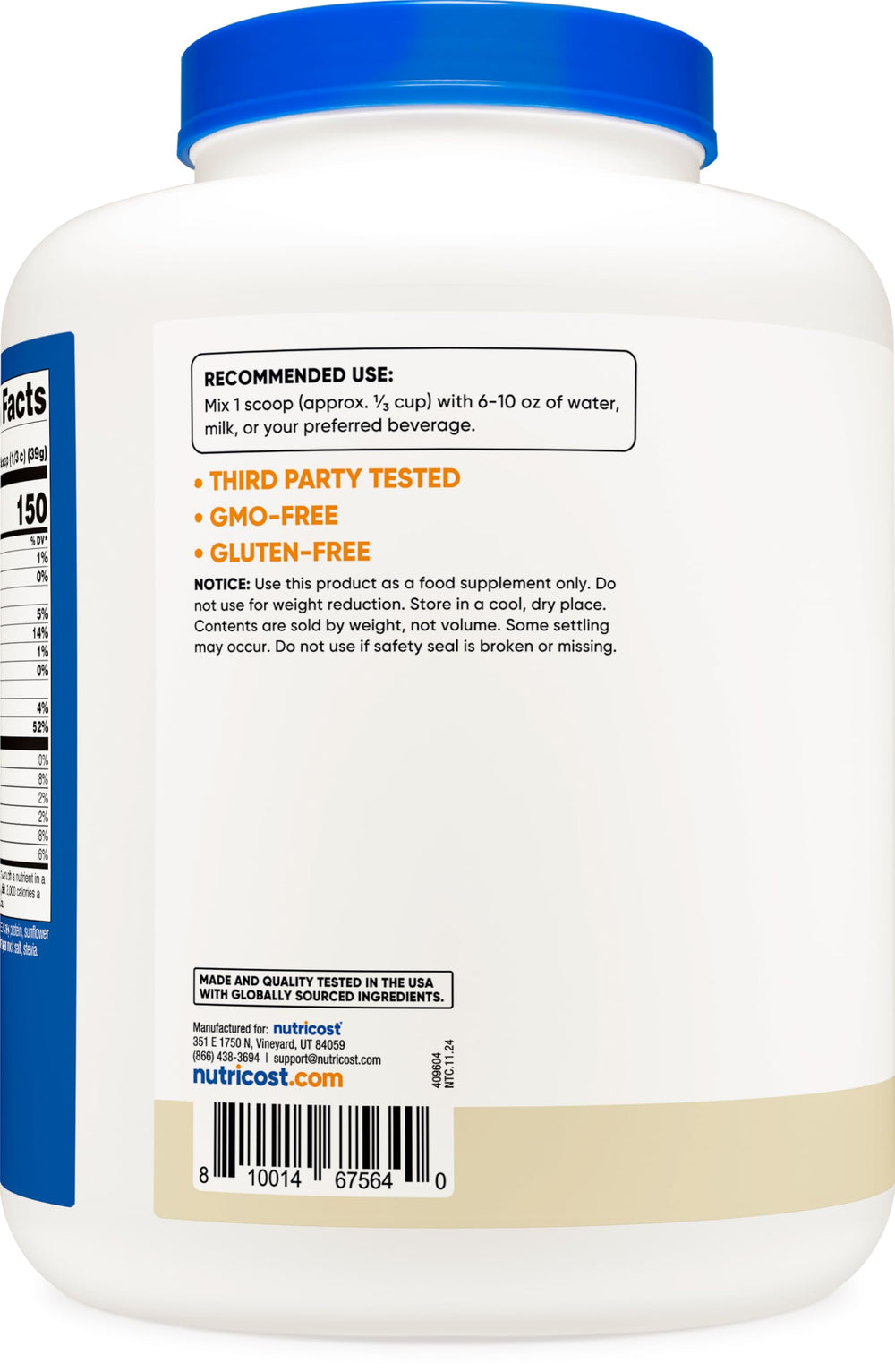 Nutricost Grass-Fed Whey Protein Isolate Vanilla shaker ready for post-workout drinks