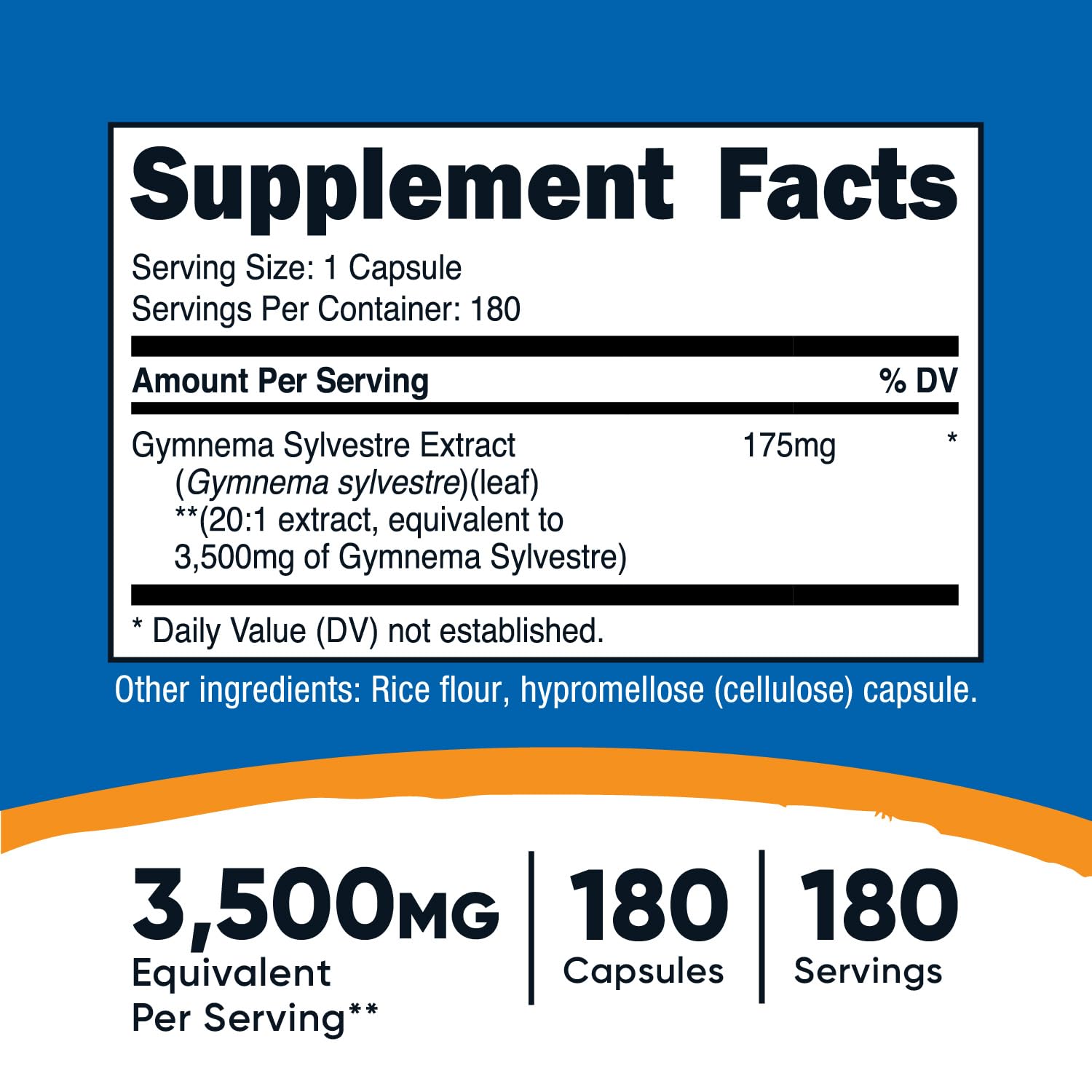 Nutricost Gymnema Sylvestre 20:1 extract potency in packaging