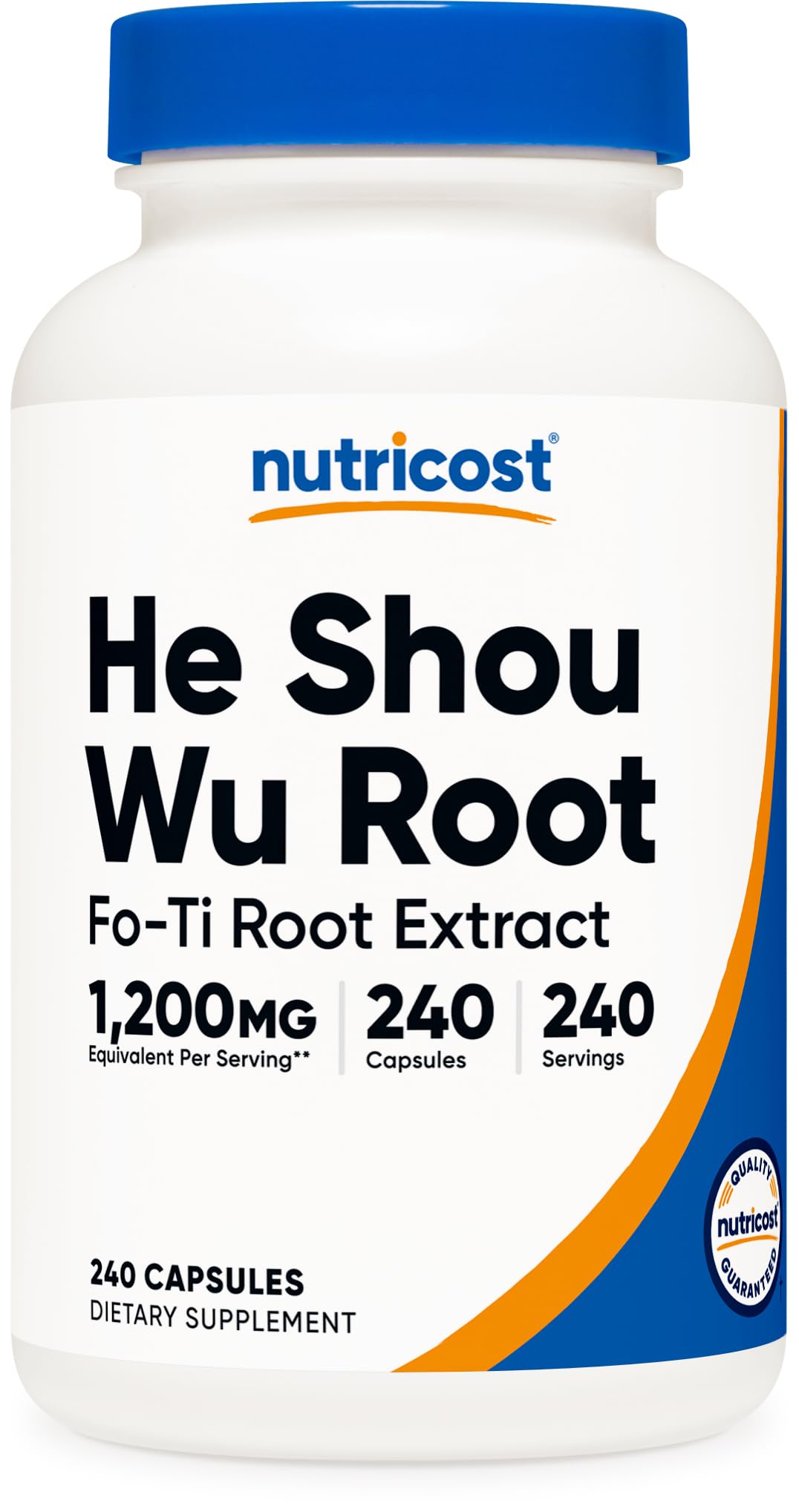 Nutricost He Shou Wu bottle front view with vegan formula for daily balance