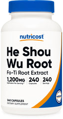 Nutricost He Shou Wu bottle front view with vegan formula for daily balance