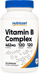 Nutricost High Potency Vitamin B Complex bottle on desk for daily energy support