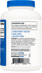 Nutricost HMB bottle on desk conveying convenient 120 servings per bottle.