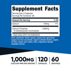 Nutricost HMB capsules close-up showing 500 mg per capsule.