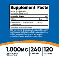 Nutricost HMB capsules closeup shows easy-to-swallow capsules for daily use.