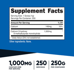 Nutricost HMB powder scoop showing 1000 mg serving size.