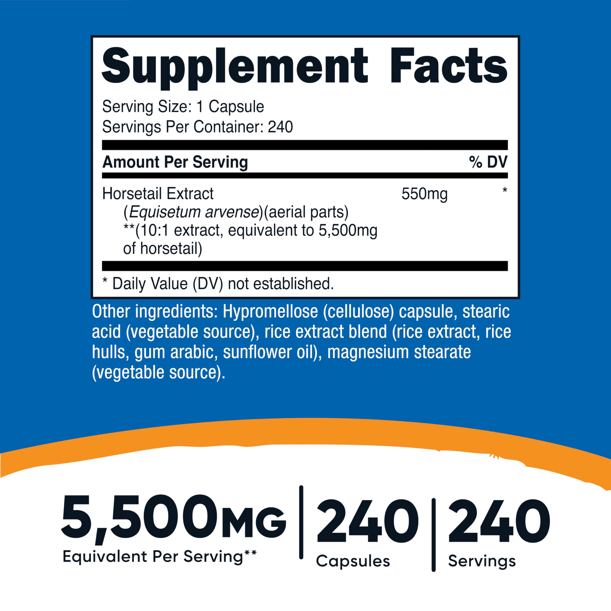 Nutricost Horsetail Extract Capsules pouring - easy integration into routines.