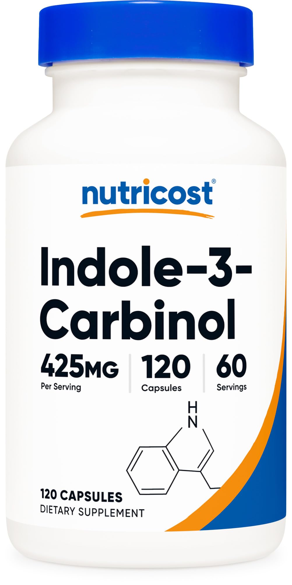 Nutricost Indole-3-Carbinol bottle front view for daily wellness support.