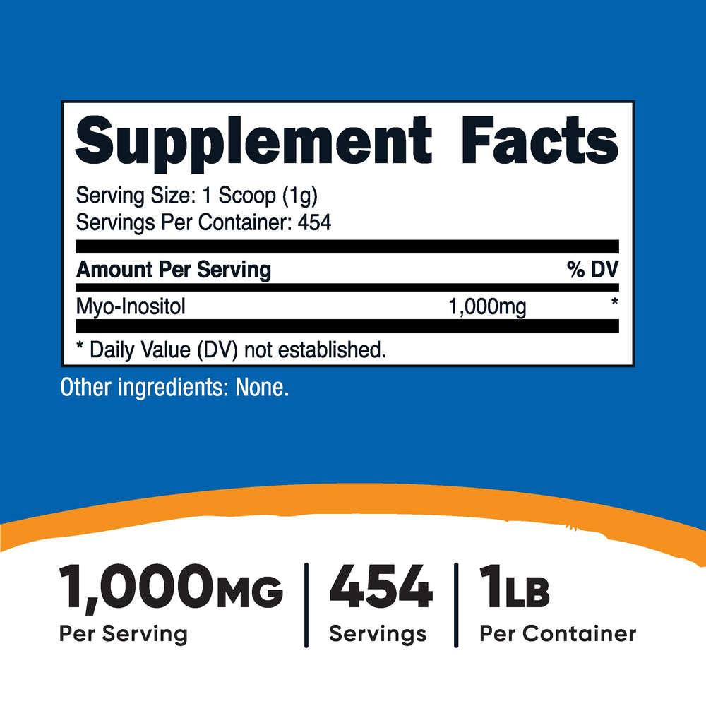 Nutricost Inositol Powder scoop included for precise 1000 mg servings.