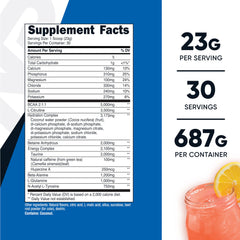 Nutricost Intra-Workout Pink Lemonade label highlights ingredients for athletes