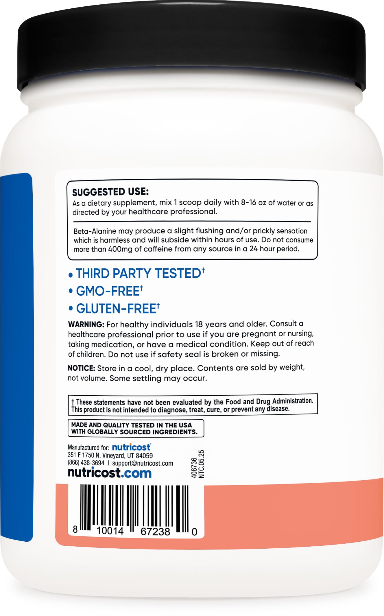 Nutricost Intra-Workout Pink Lemonade tub for on-the-go training
