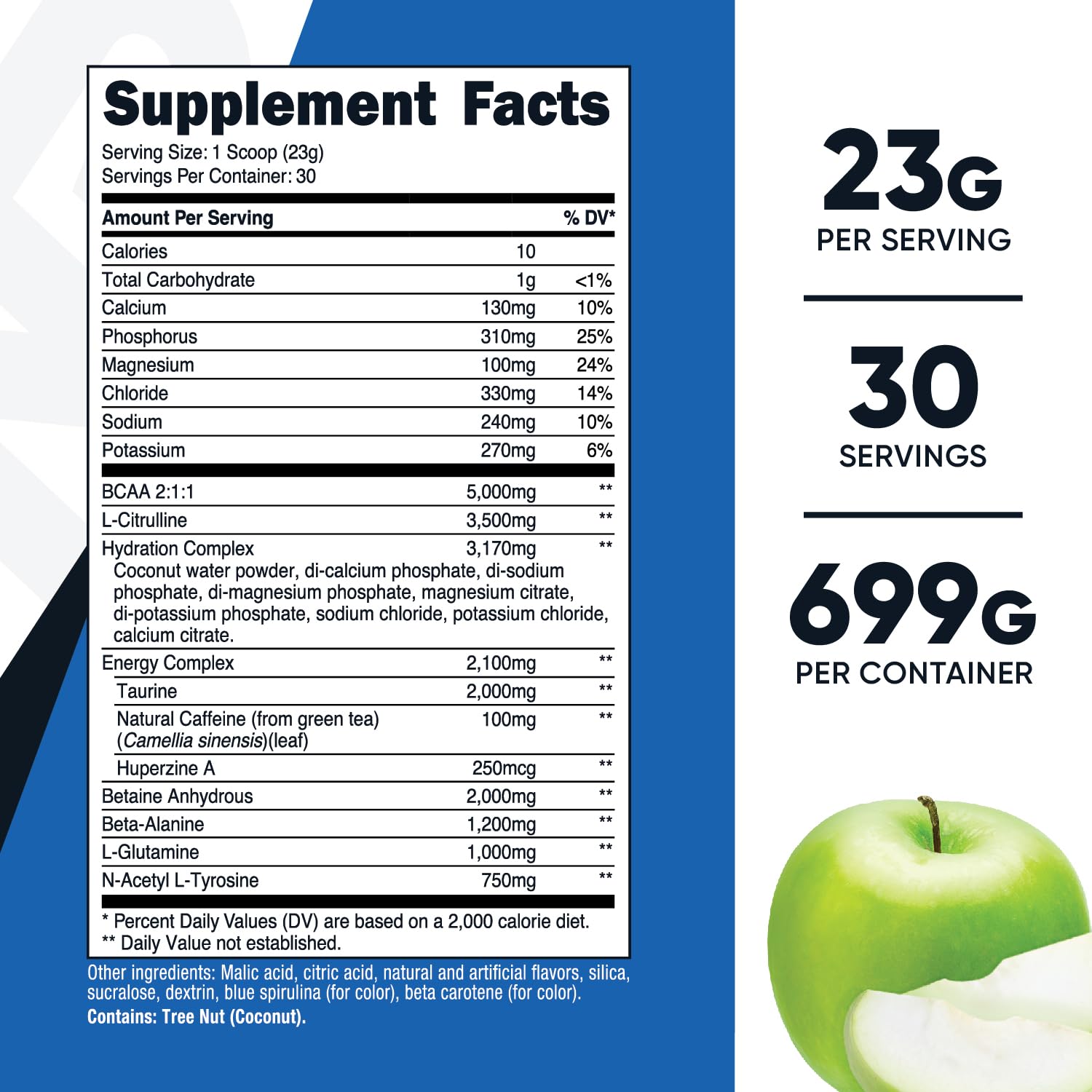 Nutricost Intra Workout Powder Green Apple pour for quick mix and sustained energy during training