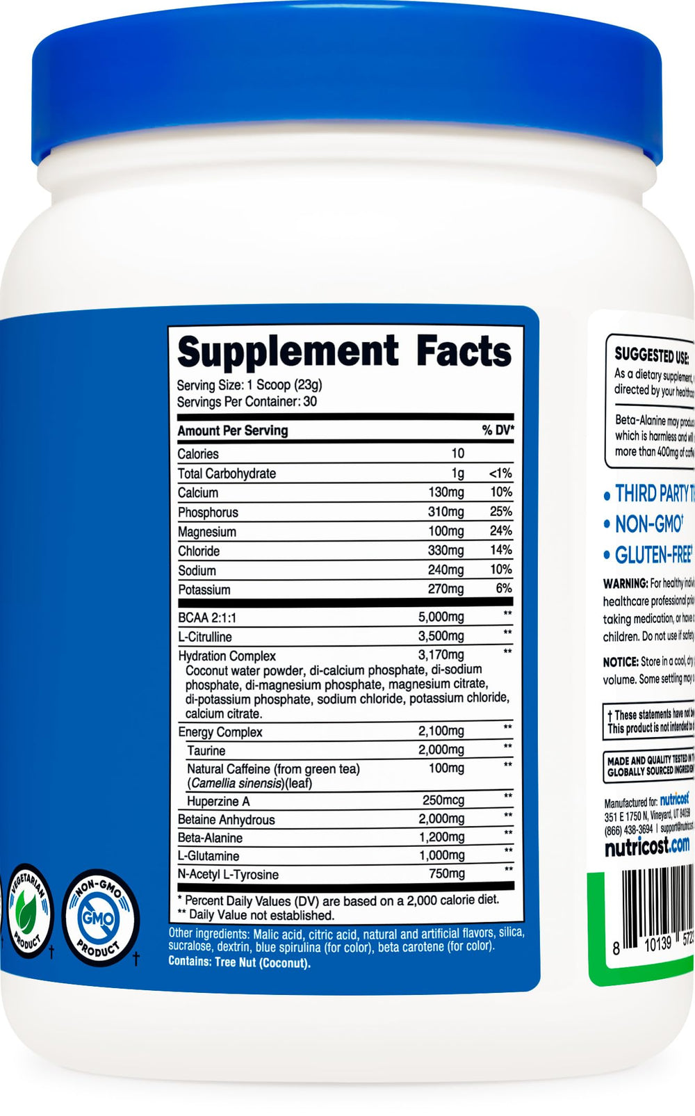 Nutricost Intra Workout Powder Green Apple scoop shows convenient serving and on-the-go use