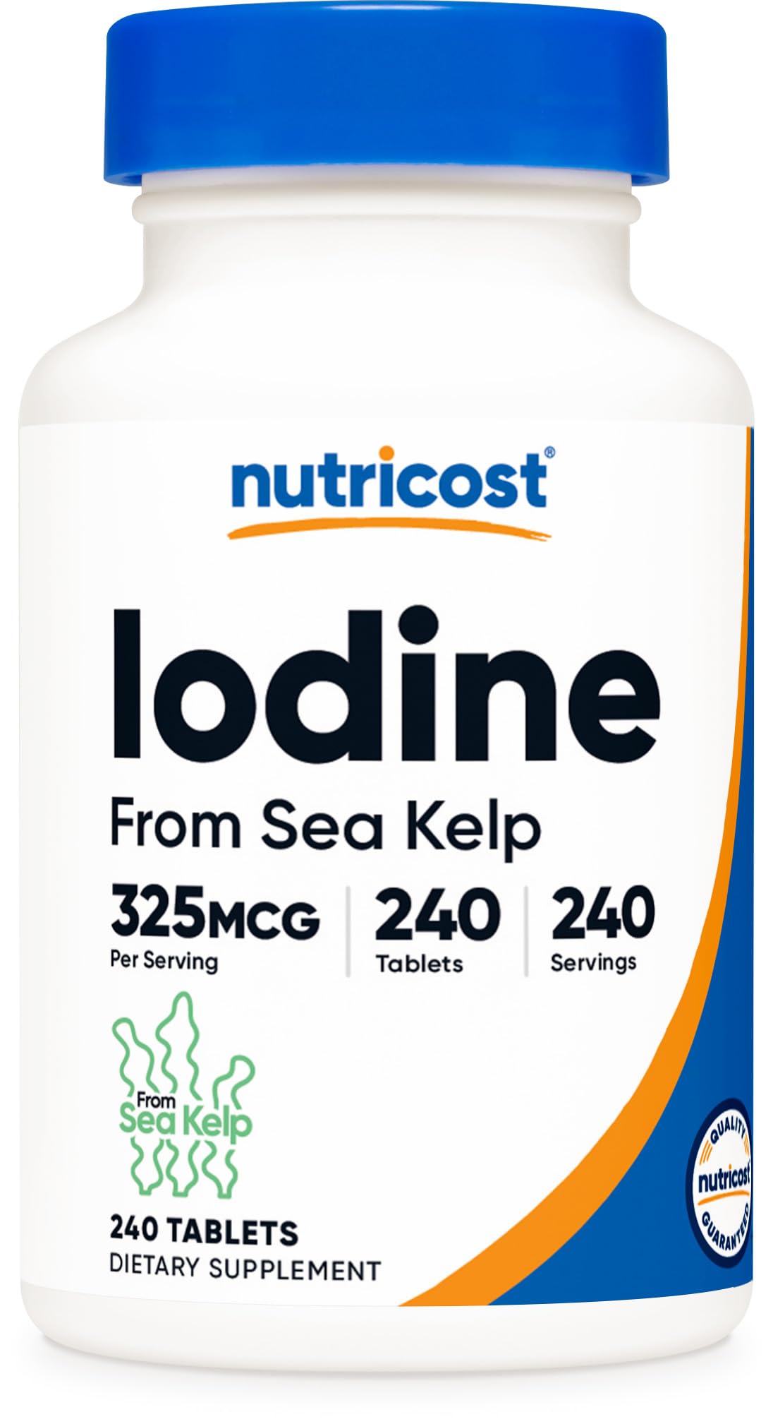 Nutricost Iodine sea kelp bottle front for daily mineral support