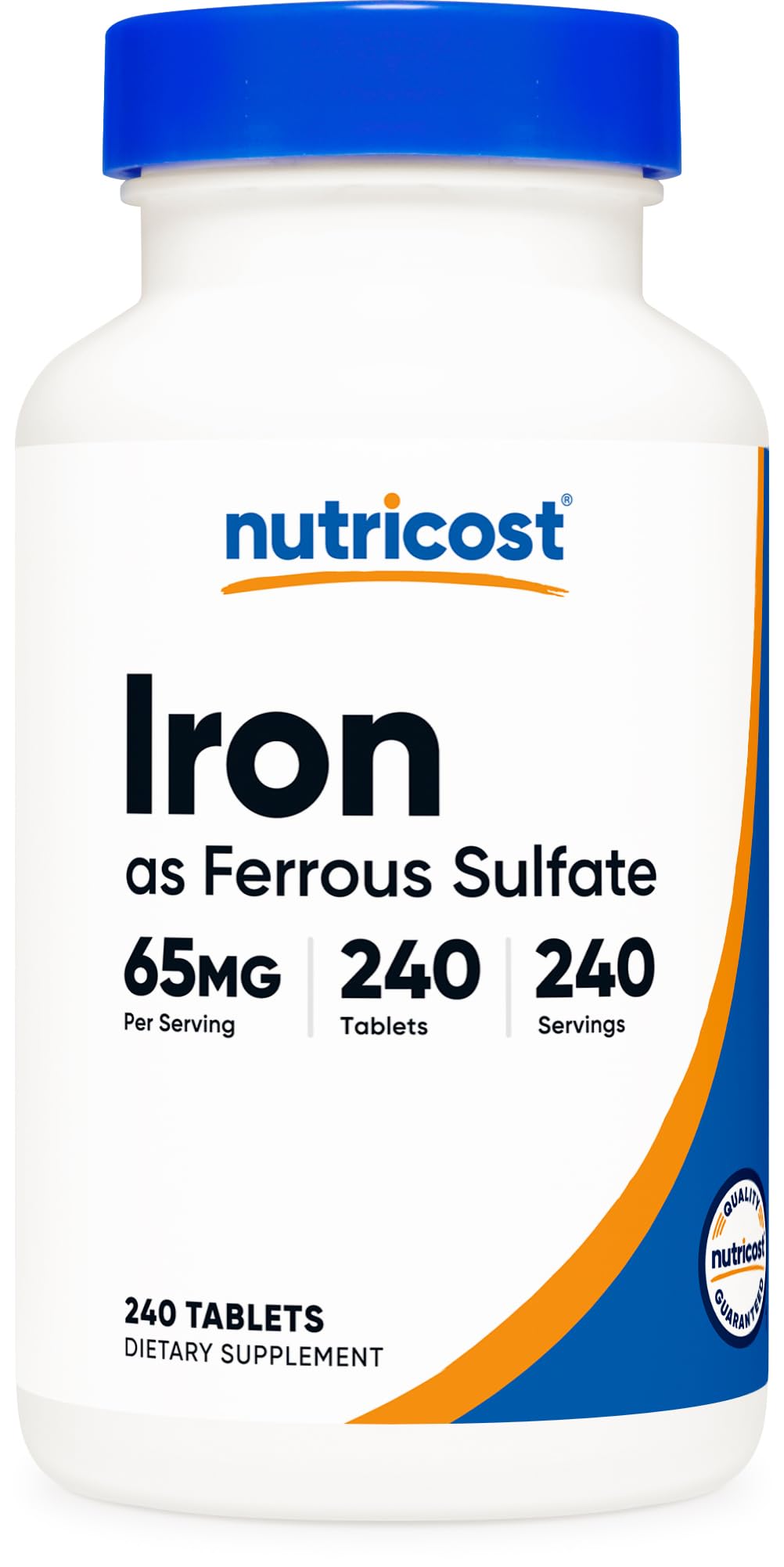 Nutricost Iron 65mg tablet in bottle for daily iron support