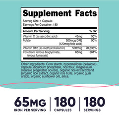 Nutricost Iron for Women 65mg capsules closeup for easy daily use
