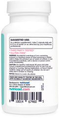 Nutricost Iron for Women 65mg packaging label highlights non-GMO and gluten-free