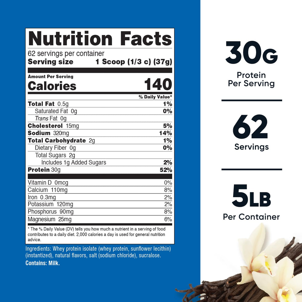 Nutricost Isolate Whey Vanilla scoop included for precise serving