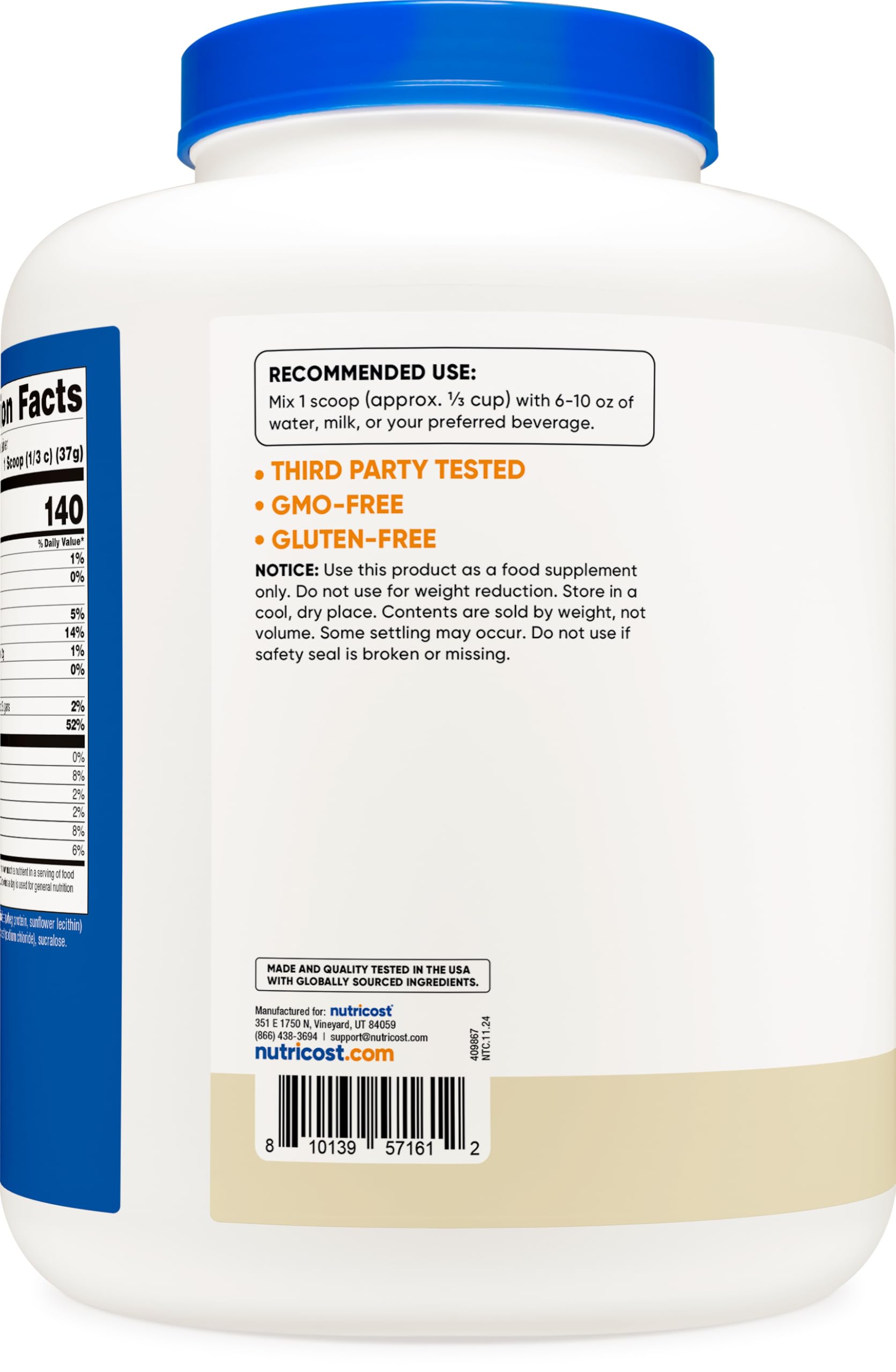 Nutricost Isolate Whey Vanilla shake in glass ready post-workout