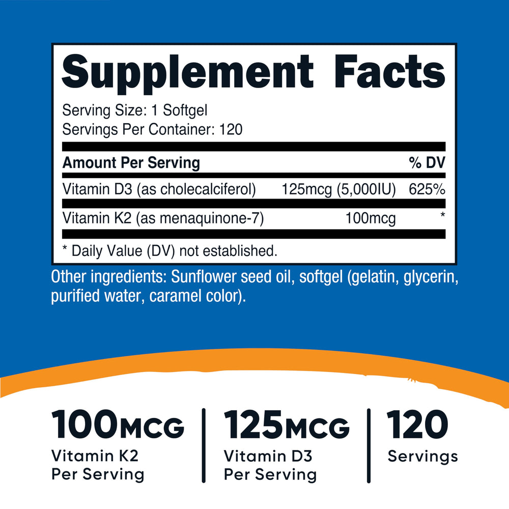 Nutricost K2 D3 serving pour shows convenient daily dosage