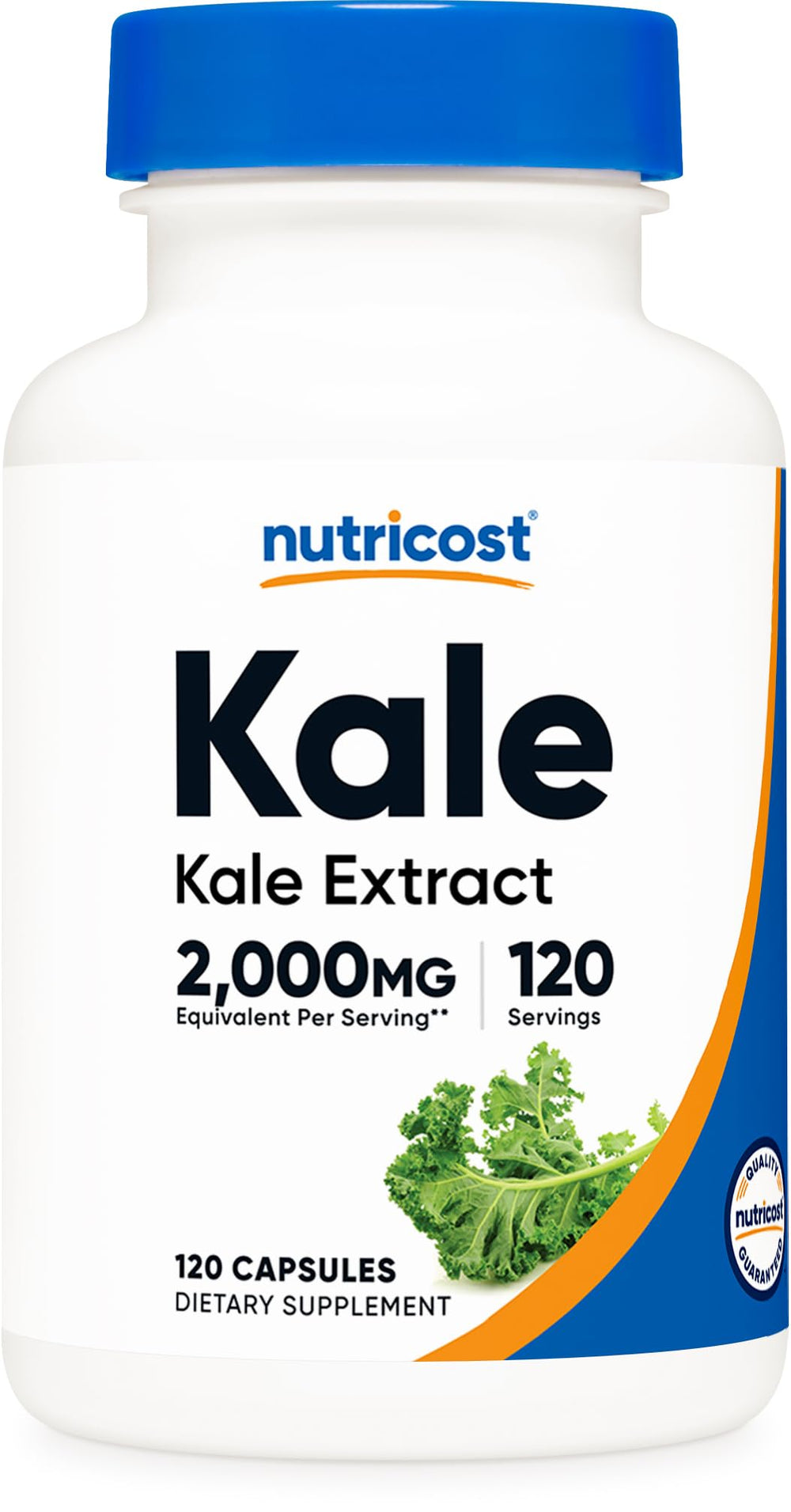 Nutricost Kale Extract capsules close-up for convenient daily greens.